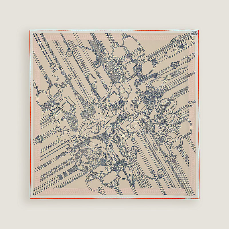 Concours d'Etriers Remix double face scarf 70 - Orange | Hermès USA